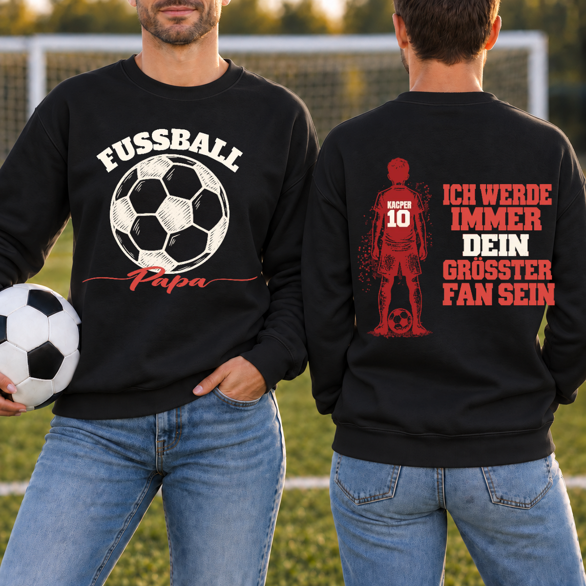 Sweatshirt für den Vater eines Fußballers – mit Namen und Nummer – Personalisiert #9902 [PC-MOCKUP:cmuv84oic004tms0hndh4k76h:b712d6903017e9b11c26ffa9:b712d6903017e9b11c26ffa9719e41e4ae9468d66ee73ef1b9b99cd98fb3b7ad]