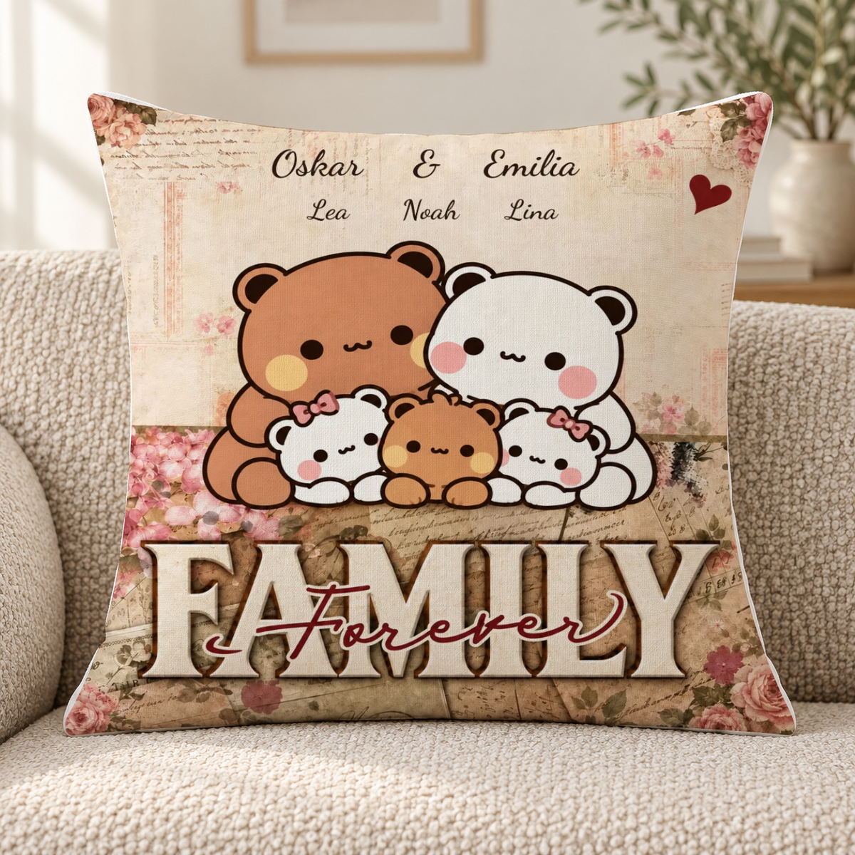 Personalisiertes Kissen für die Familie mit Teddybären #374837 [PC-MOCKUP:cmuvkyvi50001t80h00b0259p:0209e71f330f735b69f1645b:0209e71f330f735b69f1645bd875cea66e76eb04acef6dddc38efd5d4fcd85fa]